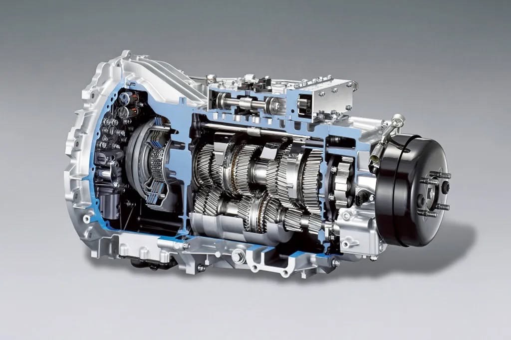 Cutaway view of a heavy-duty transmission showing internal gears and shafts